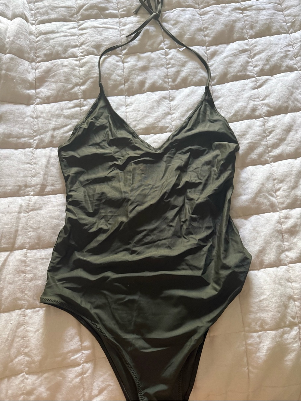 H&M Olive Green One-Piece Swimsuit